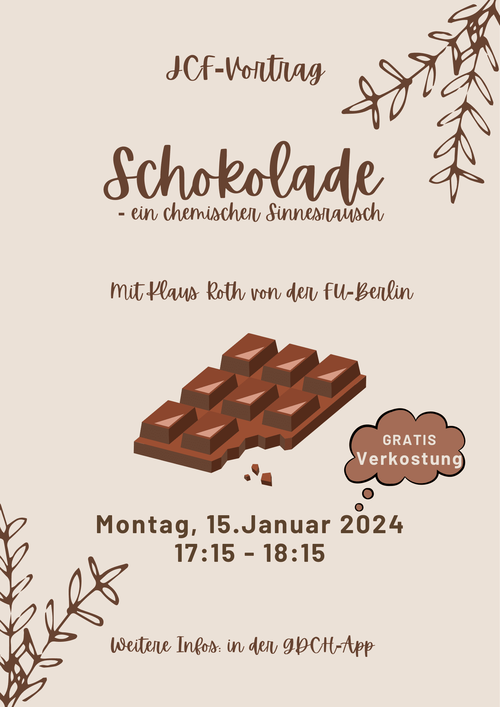 Schokolade – ein chemischer Sinnesrausch (inkl. Verkostung)